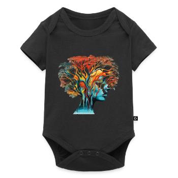 Illusion d’optique Head-Tree - Body à manches courtes Premium Bébé - noir - Devant