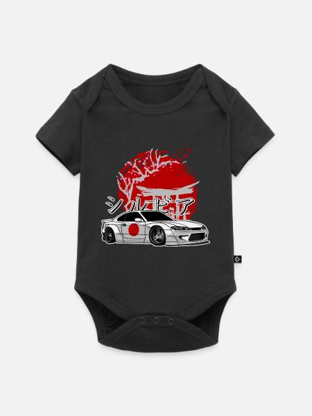 JDM Sakura Japanisches Haus Tuning S15 Legende 90 - Baby Premium Kurzarmbody - Schwarz