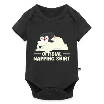 Amoureux du pingouin endormi Pingouin mignon Sieste - Body à manches courtes Premium Bébé - noir - Devant