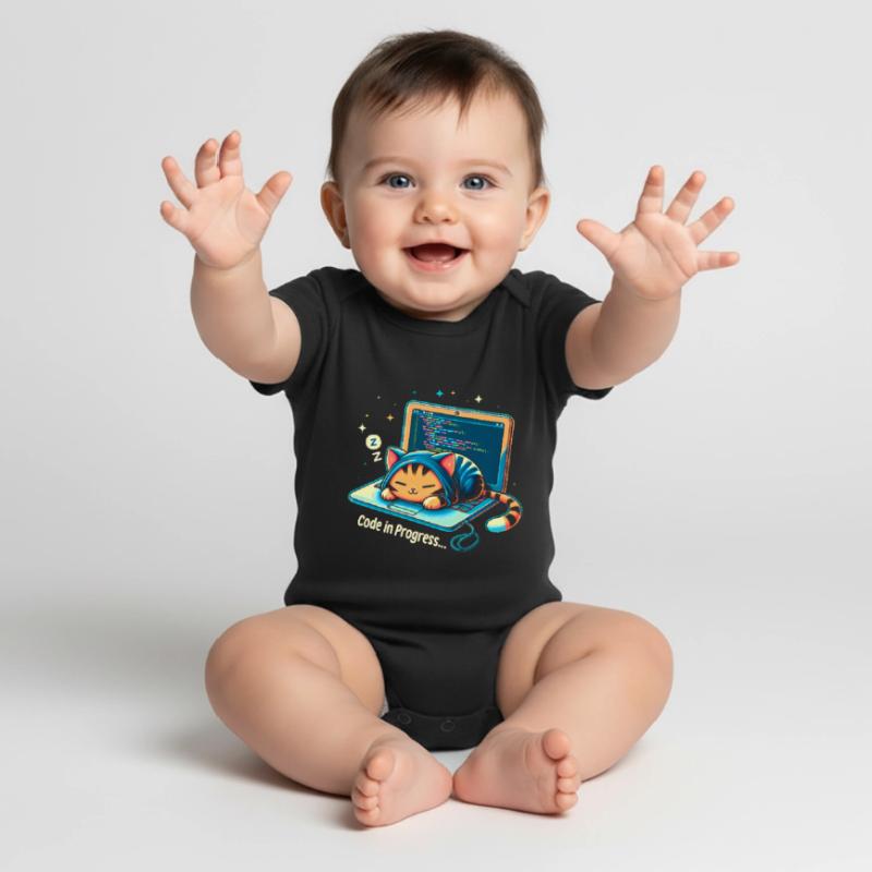 Code in progress.. - Programming Cats Baby Premium short-sleeve bodysuit