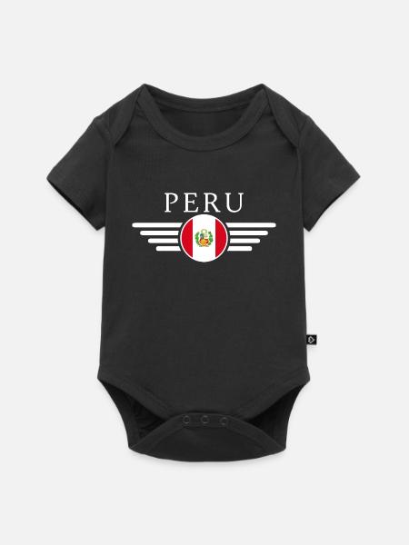 Peru Peruanisches Stil Design T-Shirt - Baby Premium Kurzarmbody - Schwarz