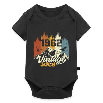 Vintage Juli 1962 Geburtstagsgeschenk Juli 1962 - Baby Premium Kurzarmbody - Schwarz - Vorne