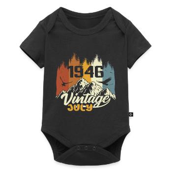 Vintage July 1946 Birthday Gift July 1946 - Baby Premium short-sleeve bodysuit - black - Front