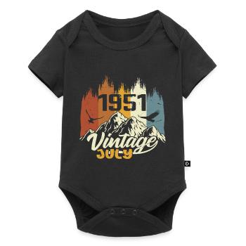 Vintage Juli 1951 Geburtstagsgeschenk Juli 1951 - Baby Premium Kurzarmbody - Schwarz - Vorne