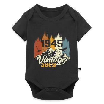 Vintage Juli 1945 Geburtstagsgeschenk Juli 1945 - Baby Premium Kurzarmbody - Schwarz - Vorne