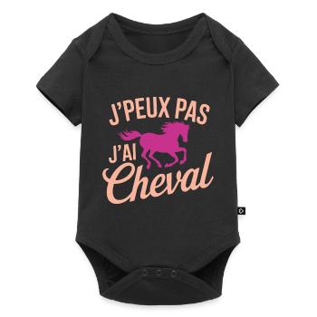 I can't, I have pink horse - Baby Premium short-sleeve bodysuit - black - Front