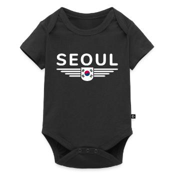 Seoul Fan T-Shirt for Korea Lovers - Baby Premium short-sleeve bodysuit - black - Front