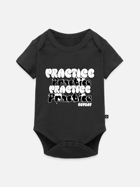 Practice and Repeat - Baby Premium Kurzarmbody - Schwarz