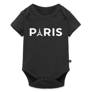 Paris Eiffel Tower - Souvenir Typography France - Baby Premium short-sleeve bodysuit - black - Front
