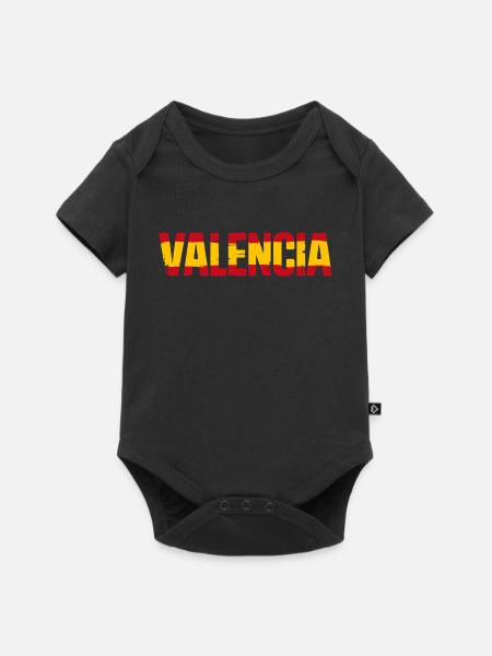 Valencia Flagge Spanien - Baby Premium Kurzarmbody - Schwarz