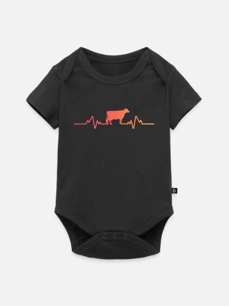 kühe Herzschlag kuh kühe - Baby Premium Kurzarmbody - Schwarz