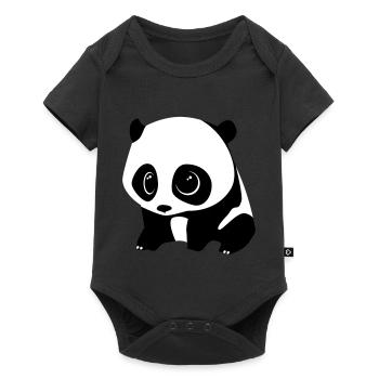 panda baby - Baby Premium Kurzarmbody - Schwarz - Vorne