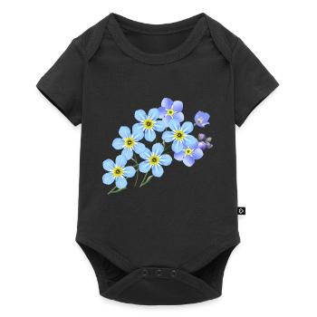 blumen flowers garden garten pflanzen plants - Baby Premium Kurzarmbody - Schwarz - Vorne
