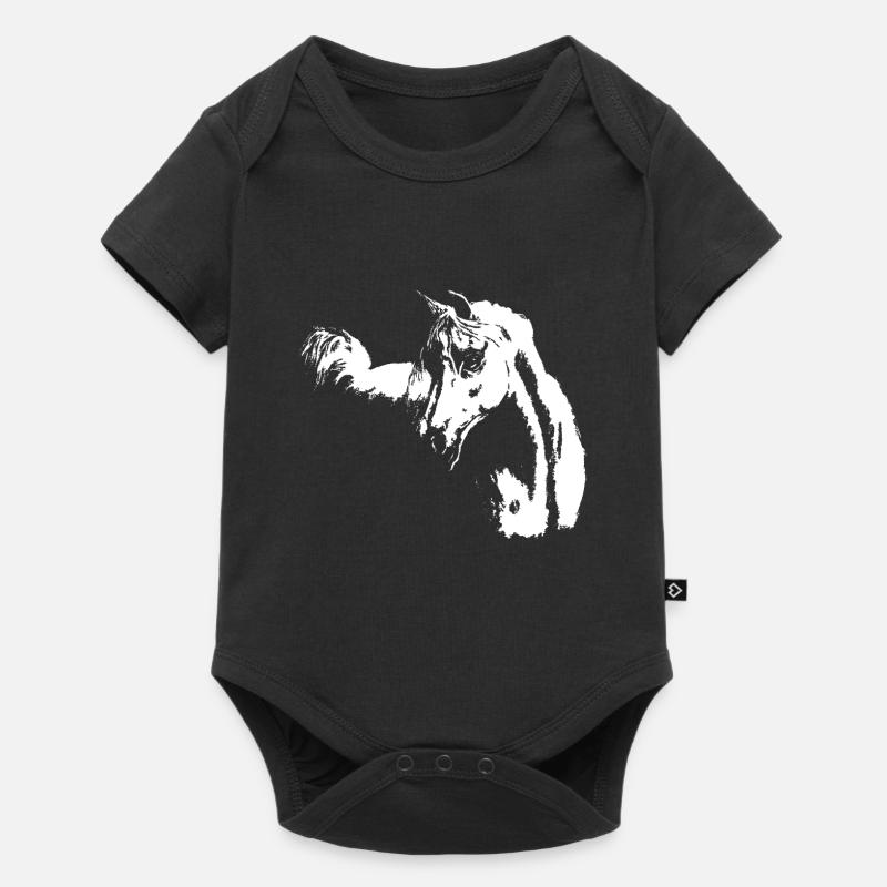Cheval arabe - Body à manches courtes Premium Bébé - noir
