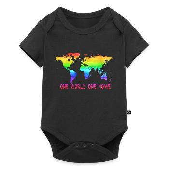 Un monde un monde carte du monde - Body à manches courtes Premium Bébé - noir - Devant