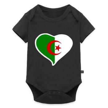 Drapeau coeur Algérie - Body à manches courtes Premium Bébé - noir - Devant