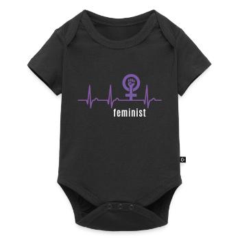 Courbe du cœur féministe - Pulse Women’s Power Feminism - Body à manches courtes Premium Bébé - noir - Devant