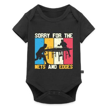 Drôle de dire cadeaux de joueur de tennis de table - Body à manches courtes Premium Bébé - noir - Devant