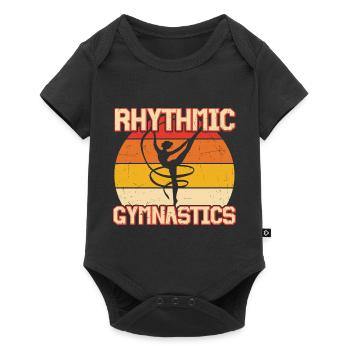Gymnastique rythmique Retro Sunset Design - Body à manches courtes Premium Bébé - noir - Devant