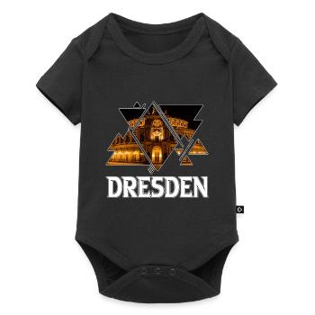 Dresde Allemagne Ville Skyline Accueil Amour - Body à manches courtes Premium Bébé - noir - Devant