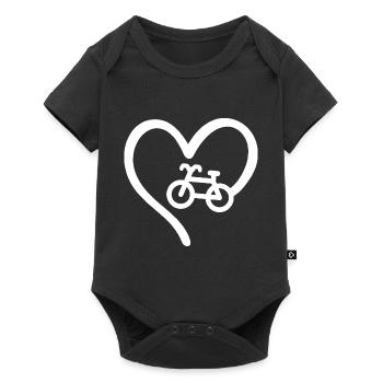 Vélo Coeur Cycliste Amour - Body à manches courtes Premium Bébé - noir - Devant