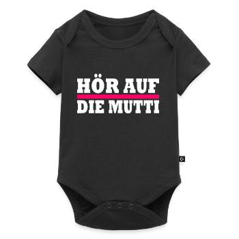 Hör auf die mutti - Baby Premium Kurzarmbody - Schwarz - Vorne