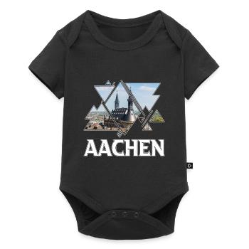 Aachen Deutschland Stadt Skyline Heimat Liebe - Baby Premium Kurzarmbody - Schwarz - Vorne