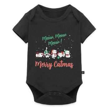 Miaou Miaou Miaou Miaou - Merry Catmas - Body à manches courtes Premium Bébé - noir - Devant