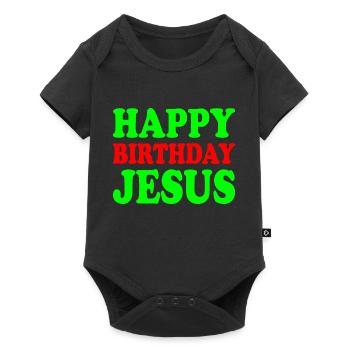 Happy birthday jesus - Baby Premium short-sleeve bodysuit - black - Front