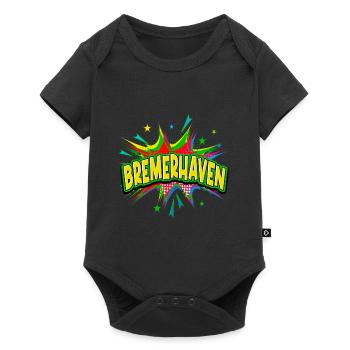 Bremerhaven Germany City Pop Art Comic Art - Baby Premium short-sleeve bodysuit - black - Front