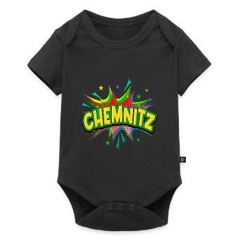 Chemnitz Germany City Pop Art Comic Art - Baby Premium short-sleeve bodysuit - black - Front
