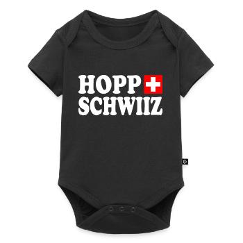 Hopp schwiiz - Baby Premium Kurzarmbody - Schwarz - Vorne