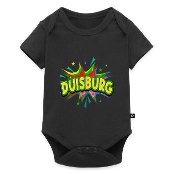 Duisburg Germany City Pop Art Comic Art - Baby Premium short-sleeve bodysuit - black - Front