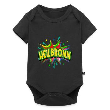 Heilbronn Deutschland Stadt Pop Art Comic Kunst - Baby Premium Kurzarmbody - Schwarz - Vorne