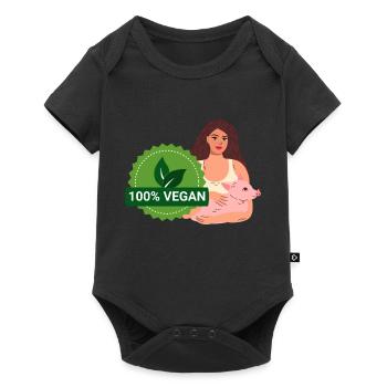 100% vegan - Baby Premium short-sleeve bodysuit - black - Front
