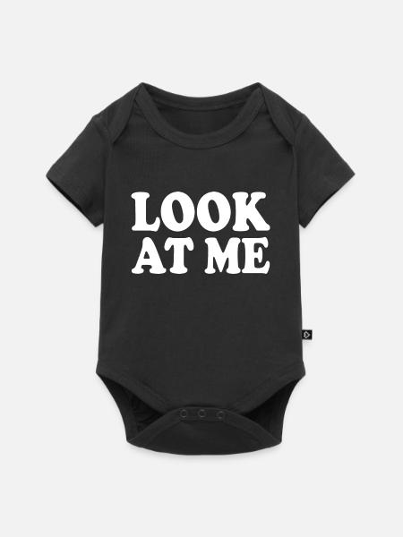 Look at me - Baby Premium Kurzarmbody - Schwarz