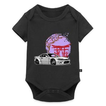 JDM Sakura Japan Tuning Auto Legende 90s - Baby Premium Kurzarmbody - Schwarz - Vorne