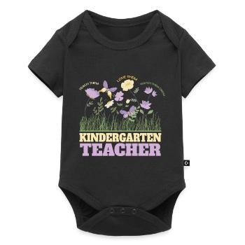 Kindergarten Teacher Flower Groovy Teacher Back to top - Baby Premium short-sleeve bodysuit - black - Front