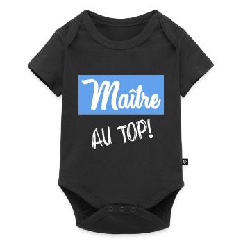 MAÎTRE. MAITRE. MERCI. MERCI MAÎTRE - Body à manches courtes Premium Bébé - noir - Devant