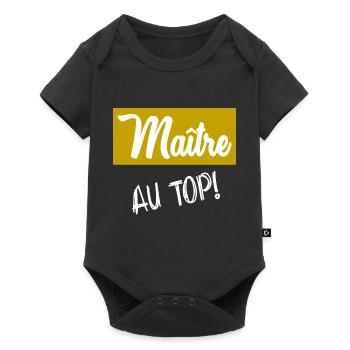 MAÎTRE. MAITRE. MERCI. MERCI MAÎTRE - Body à manches courtes Premium Bébé - noir - Devant