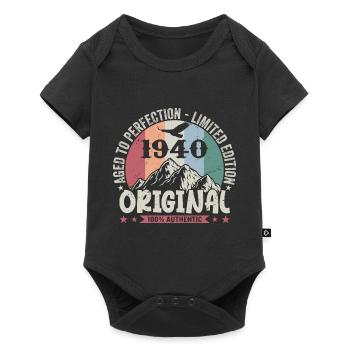 1940 Geburtstag 1940 Jahrgang Geburtstag 1940 - Baby Premium Kurzarmbody - Schwarz - Vorne