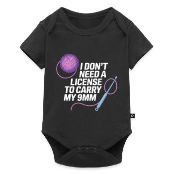 Ich brauche keinen Schein für meine Wolle - Baby Premium Kurzarmbody - Schwarz - Vorne