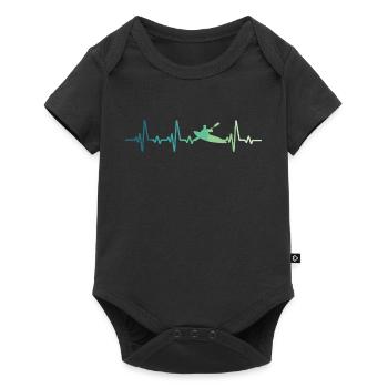 Canoeist Kayak Heartbeat Canoe - Baby Premium short-sleeve bodysuit - black - Front