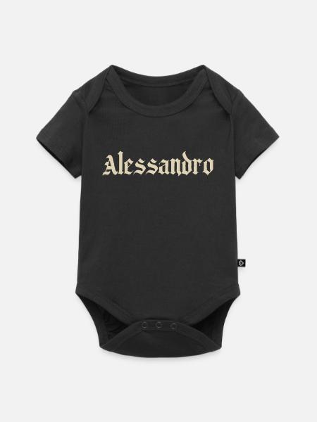 Alessandro Gothic Script - Baby Premium Kurzarmbody - Schwarz