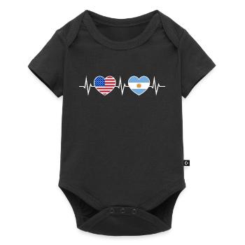 Argentine USA Heartbeat Amour Amitié - Body à manches courtes Premium Bébé - noir - Devant