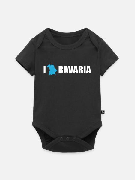 I love Bavaria Bayern - Baby Premium Kurzarmbody - Schwarz