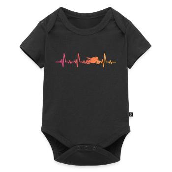 Motorrad-Biker Sunsetheartbeat-Motorrad - Baby Premium Kurzarmbody - Schwarz - Vorne