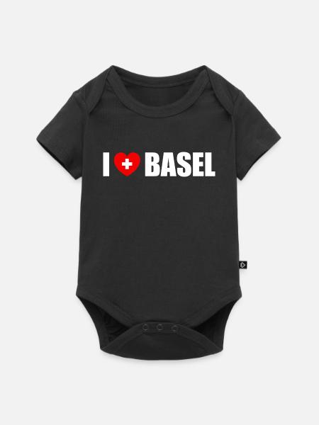 I love Basel Schweiz - Baby Premium Kurzarmbody - Schwarz