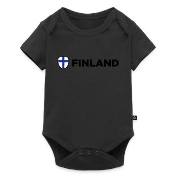Drapeau national de la Finlande - Body à manches courtes Premium Bébé - noir - Devant
