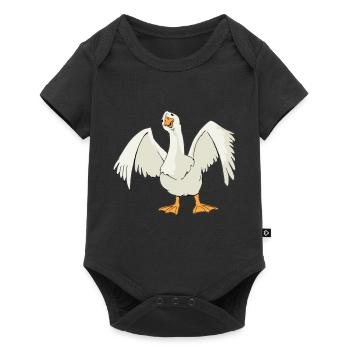 Oie de Noël oie de Noël Goose oiseau idée cadeau - Body à manches courtes Premium Bébé - noir - Devant